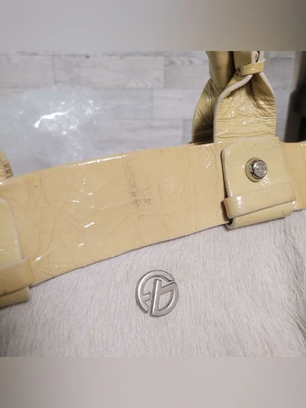 Women’s Francesco Biasia Pony Hair Brown Leather Medium Purse Handbag White